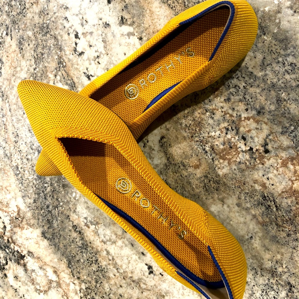 Rothy’s The Point Flats - Marigold Yellow Size 7.5